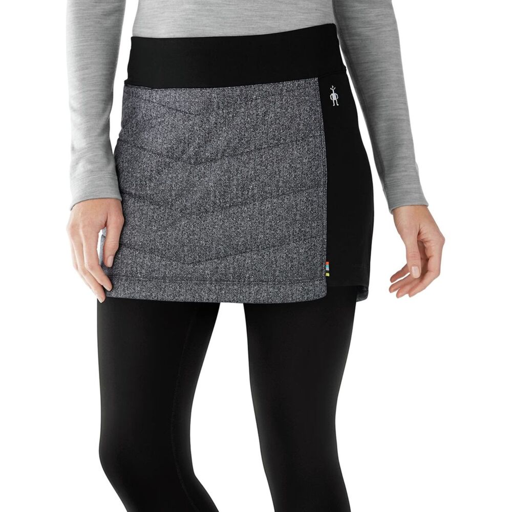 Smartwool Merino Wool Insulated Women's black gray Pull on mini Skirt large EUC